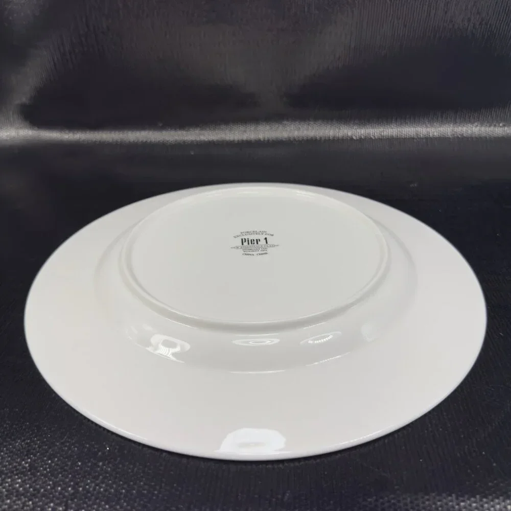 Pier 1 New Essentials Classic Coupe White‎ Porcelain 11inch Plate Dish Set 4 VTG